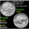 Image 1 : 1913-p Ty I Buffalo Nickel 5c Grades Choice AU/BU Slider