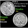 Image 1 : 1918-s Walking Liberty Half Dollar 50c Grades f+