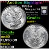 Image 1 : ***Auction Highlight*** 1891-s Morgan Dollar $1 Graded Choice+ Unc By USCG (fc)