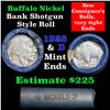 Image 1 : Buffalo Nickel Shotgun Roll in Old Bank Style Wrapper 1928 & d Mint Ends (fc)