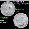 Image 1 : 1917-p TY I Standing Liberty Quarter 25c Grades g+