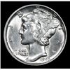 Image 2 : 1945-p Mercury Dime 10c Grades Select Unc