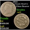 Image 1 : 1812 Classic Head Large Cent 1c Grades vg+