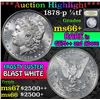 Image 1 : ***Auction Highlight*** 1878-p 7/8tf Morgan Dollar $1 Graded GEM++ Unc By USCG (fc)