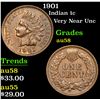 Image 1 : 1901 Indian Cent 1c Grades Choice AU/BU Slider