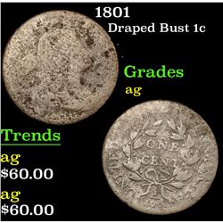 1801 Draped Bust Large Cent 1c Grades ag