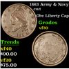 Image 1 : 1863 Army & Navy Civil War Token 1c Grades vf++