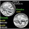 Image 1 : 1924-p Buffalo Nickel 5c Grades Select AU