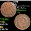 Image 1 : 1871 Two Cent Piece 2c Grades f+