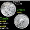 Image 1 : 1926-p Peace Dollar $1 Grades Select+ Unc