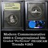 Image 1 : *Auction Highlight* 1989-s Congress Moden Commen 50c 50c Graded GEM++ Proof Deep Cameo By USCG (fc)