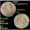 Image 1 : 1803 Draped Bust Large Cent 1c Grades g+