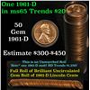 Image 1 : Full roll of 1961-d Lincoln Cents 1c Uncirculated Condition