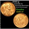 Image 1 : 1942-p Lincoln Cent 1c Grades GEM Unc RD