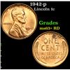 Image 1 : 1942-p Lincoln Cent 1c Grades Select+ Unc RD