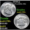 Image 1 : 1948-p Franklin Half Dollar 50c Grades Select Unc FBL