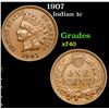 Image 1 : 1907 Indian Cent 1c Grades xf