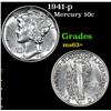 Image 1 : 1941-p Mercury Dime 10c Grades Select+ Unc