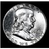 Image 2 : 1958-p Franklin Half Dollar 50c Grades Choice Unc+ FBL