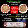 Image 1 : Mixed small cents 1c orig shotgun roll, 1917-d Wheat Cent, 1919-d Wheat Cent other end