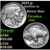 Image 1 : 1921-p Buffalo Nickel 5c Grades vf+