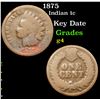 Image 1 : 1875 Indian Cent 1c Grades g, good