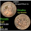 Image 1 : 1803 Draped Bust Large Cent 1c Grades vg details