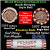 Image 1 : Mixed small cents 1c orig shotgun roll, 1857 Flying Eagle Cent, 1896 Indian Cent other end