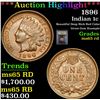 Image 1 : ***Auction Highlight*** 1896 Indian Cent 1c Graded GEM Unc RD By USCG (fc)