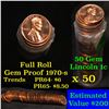 Image 1 : Full roll of 1970-s Lincoln Cents 1c Uncirculated Condition . .