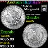 Image 1 : ***Auction Highlight*** 1897-s Morgan Dollar $1 Graded GEM Unc By USCG (fc)