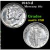 Image 1 : 1943-d Mercury Dime 10c Grades Select Unc+ FSB