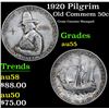 Image 1 : 1920 Pilgrim Old Commem Half Dollar 50c Grades Choice AU