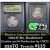 Image 1 : *Auction Highlight* 1991-s Mount Rushmore Modern Commem half 50c Graded ms70, Perfection By USCG fc