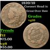 Image 1 : 1820/19 Coronet Head Large Cent 1c Grades vg+