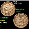 Image 1 : 1901 Indian Cent 1c Grades Select AU