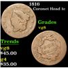 Image 1 : 1816 Coronet Head Large Cent 1c Grades vg, very good