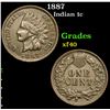 Image 1 : 1887 Indian Cent 1c Grades xf