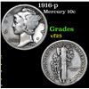 Image 1 : 1916-p Mercury Dime 10c Grades vf+