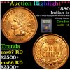 Image 1 : ***Auction Highlight*** 1880 Indian Cent 1c Graded GEM++ RD By USCG (fc)
