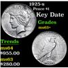 Image 1 : 1925-s Peace Dollar $1 Grades Select+ Unc