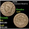 Image 1 : 1826 Coronet Head Large Cent 1c Grades vg+