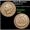 Image 1 : 1864 Bronze Indian Cent 1c Grades vg+