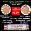 Image 1 : Mixed small cents 1c orig shotgun roll,1919-d Wheat Cent, 1881 Indian Cent other end