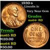 Image 1 : 1930-s Lincoln Cent 1c Grades Choice+ Unc RD