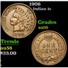 Image 1 : 1906 Indian Cent 1c Grades Choice AU