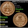 Image 1 : 1863 Crossed Cannons Civil War Token 1c Grades Choice AU/BU Slider