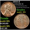 Image 1 : 1932-d Lincoln Cent 1c Grades GEM+ Unc BN