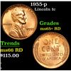 Image 1 : 1955-p Lincoln Cent 1c Grades Gem+ Unc RD