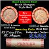Image 1 : Mixed small cents 1c orig shotgun roll, 1917-d Wheat Cent, 1931-s Wheat Cent other end